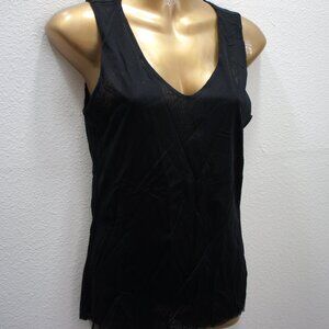 Cabi black mesh v-neck style 966 tank top size M